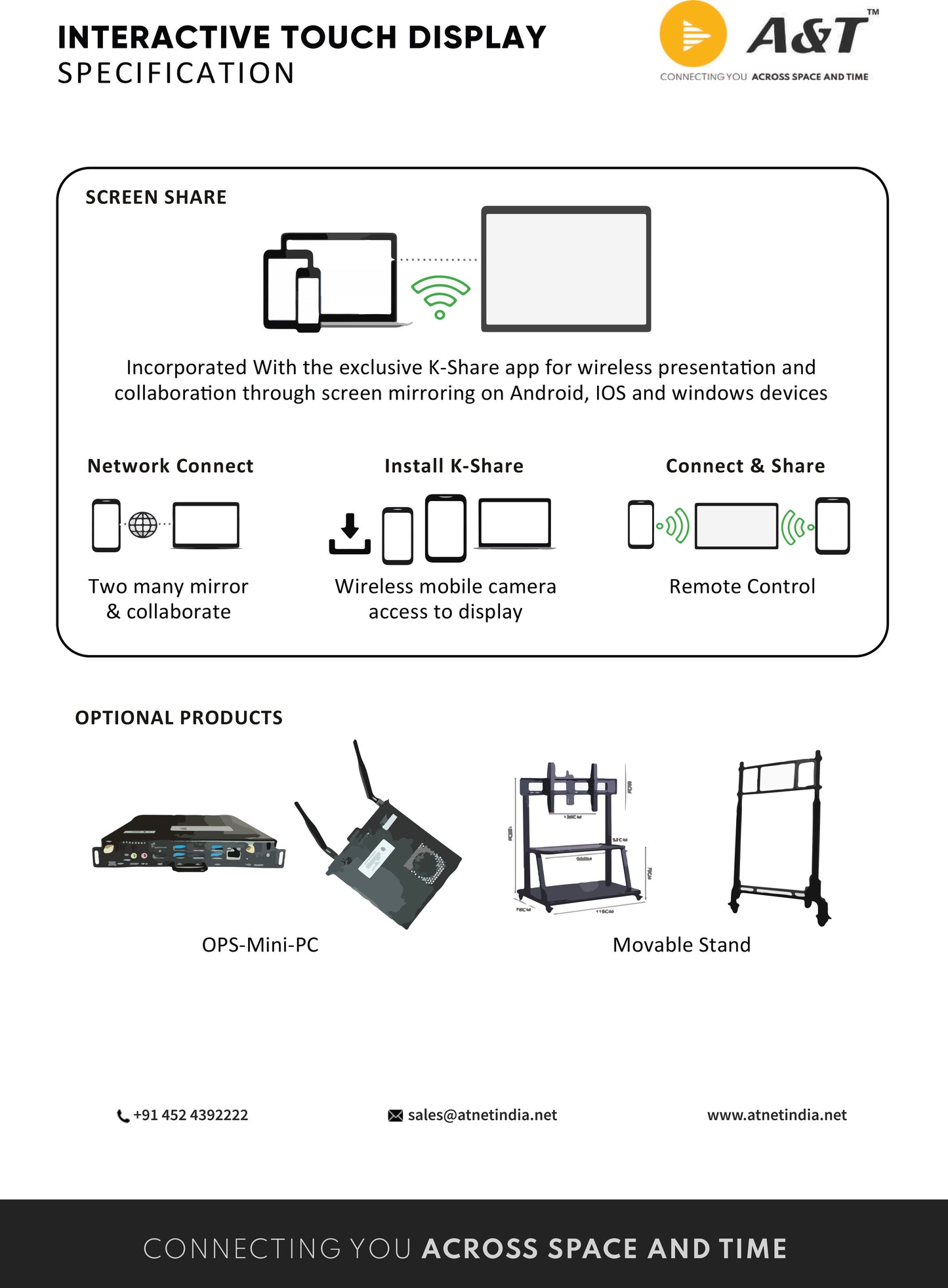 Interactive Touch Display 75 Inch